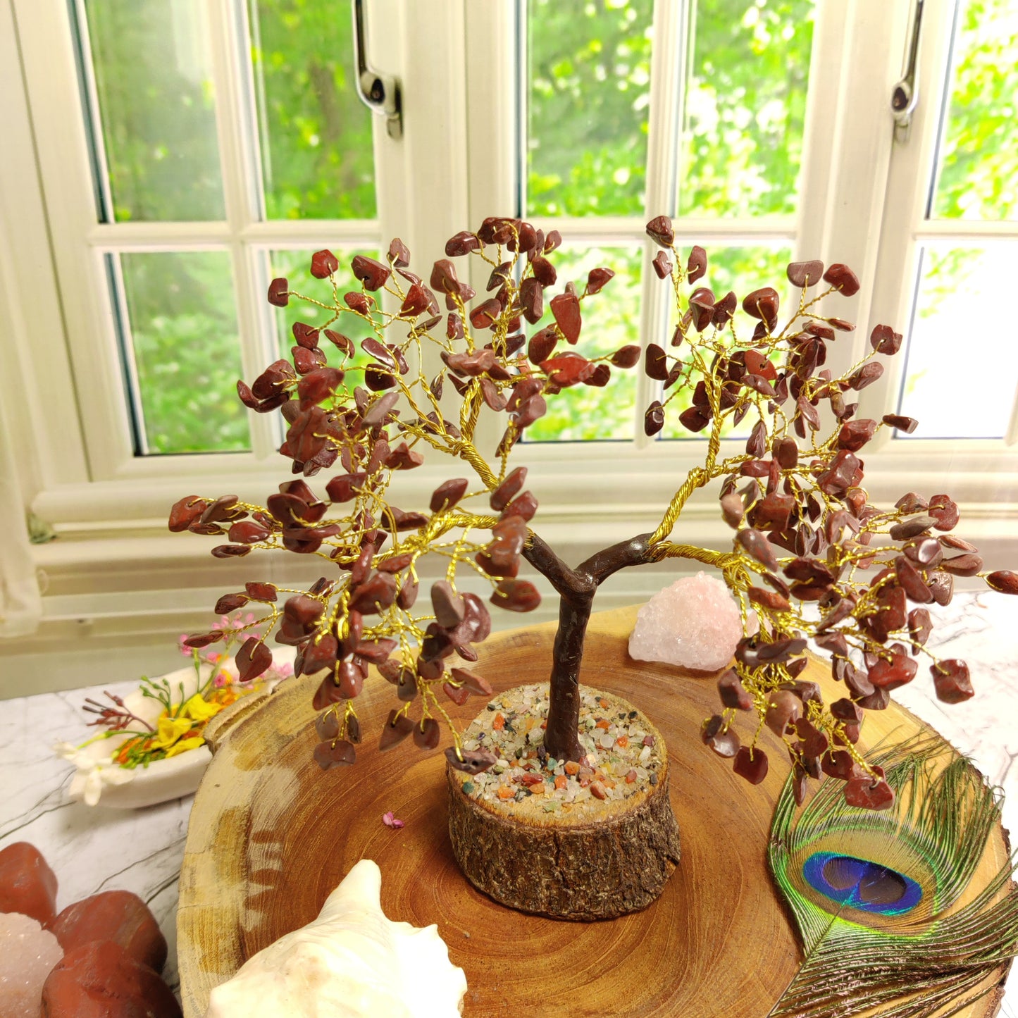 Red Jasper Gemstone Tree | Grounding & Strength Feng Shui Decor