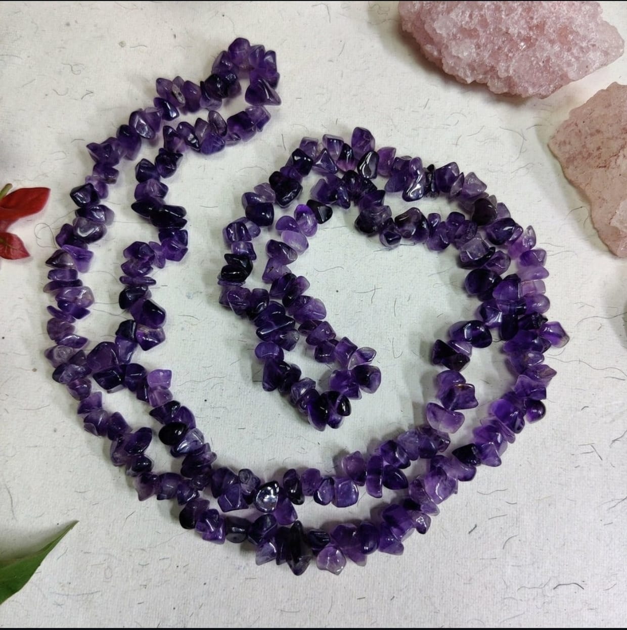 Amethyst Purple Chip Stone Necklace