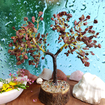 Red Jasper Gemstone Tree | Grounding & Strength Feng Shui Decor