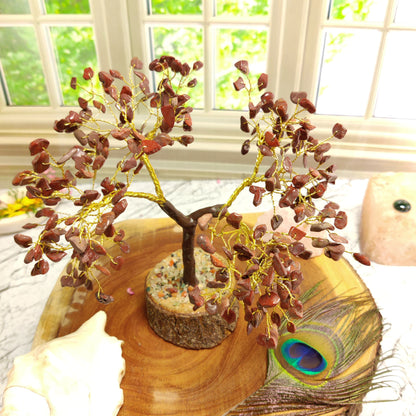 Red Jasper Gemstone Tree | Grounding & Strength Feng Shui Decor