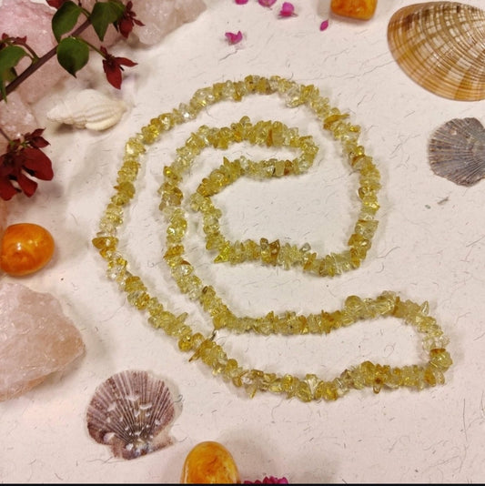 Natural Citrine Chip Necklace