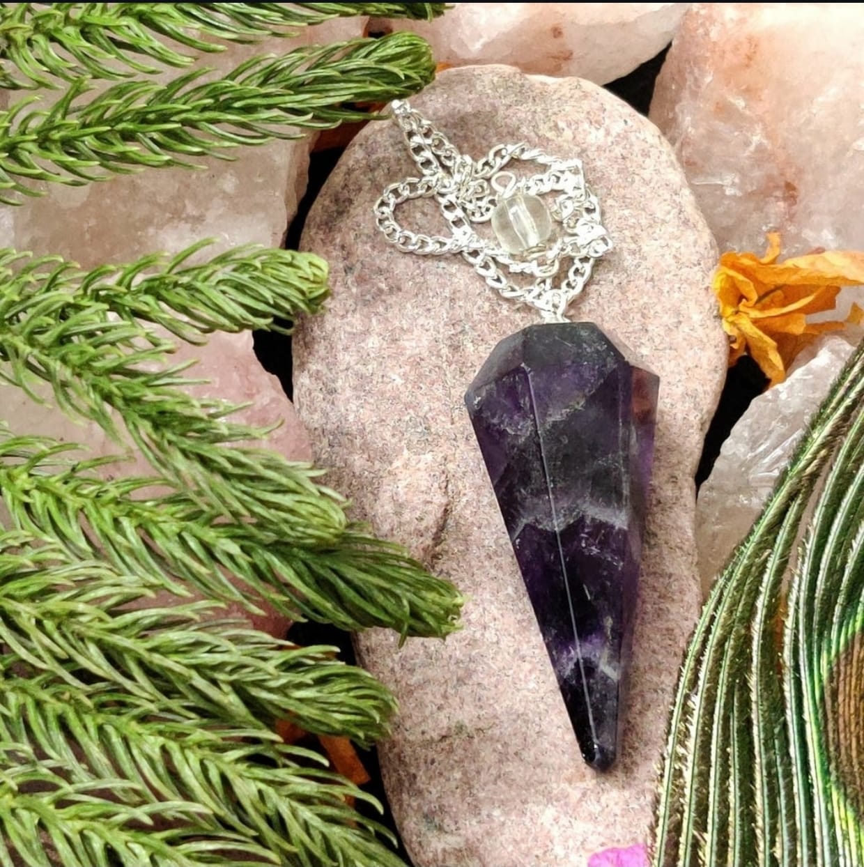 Amethyst Point Pendant Necklace