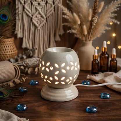 Ivory Ceramic Aroma Diffuser and Essential Oil Burner